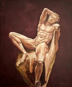 Duży obraz olejny na płótnie, 100x120 cm – autorstwa A. Holibroda