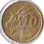 ZAMBIA 10 ngwee 2012, KM# 206, AU