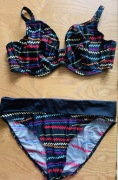 Bikini Freya Fusion Strips 38F 85F 85G XL 46 czarne wywijane Na duży biust