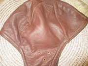 CZAPKA PILOTKA SKÓRZANA MOTOCYKL LATA 60/70 ORGINAŁ PRL