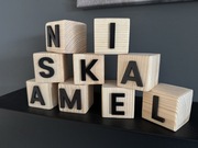 Drewniana kostka z literą – 44x44 mm drewniane litery kostka edukacyjna