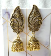 Długie duże kolczyki orientalne złoty kolor boho bohemian Indie etno hippie