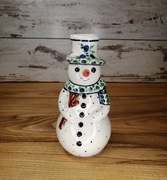 Figurka ceramiczna bałwanek 16cm świecznik ceramika Bolesławiec  Z.C.B.