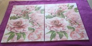 Dwa obrazy w różowe piwonie ok.49,5x39,8cm