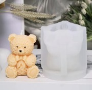 MIŚ Z KOKARDĄ CHRYZANTEMOWY forma silikonowa 8*8 do Odlewów Świec Mydła 