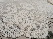 Firana szydełkowa duży motyw róż praca ręczna