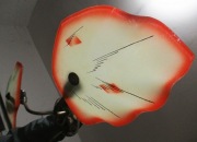 Żyrandol Chrom Szklane Klosze Liście lata 60 PRL