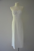Zara długa biała lniana sukienka long white old money linen dress 34 XS