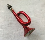 Bombka TRĄBKA bombki choinkowe PRL szklane kształtki na choinkę vintage 