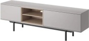 Szafka RTV 175 cm Szara Jackson Hickory Push To Open Nowoczesna