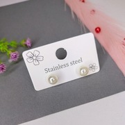 Kolczyki Kulki * Białe Stal Szlachetna Lekkie Eleganckie