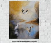 Obraz nowoczesny ręcznie malowany 100x80 