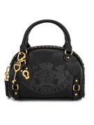 Torebka Juicy Couture czarna mała logo wyszywane haft ćwieki złote okucia