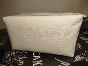 Kosmetyczka materiałowa ręcznie szyta duża zielona kropeczki 