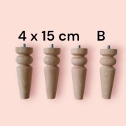 4x  15cm wzór B nóżki noga bukowe   BUK drewniane