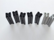 Lego element 6056 czarny, black prowadnica old light gray