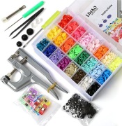 Zatrzaski plastikowe napy w 24 kol. ze szczypcami