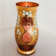 **wazon Biedermeier szkło kryształowe BOHEMIA 1950+