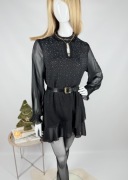 Czarna sukienka Chica London M/38 z kryształkami na święta i sylwestra