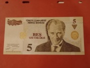 TURCJA 5 LIRÓW. STAN UNC 