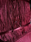 Firany czerwone makarony z koralami