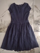 Sukienka koronkowa dziewczęca 152 granatowa