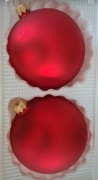 Bombki szklane 100mm 2szt czerwone matowe kolory  