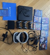 PS 4, okulary VR, 3 pady, pełne okablowanie, 8 gier