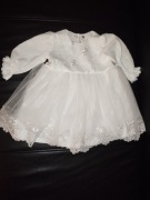  ZESTAW KOMPLET NA CHRZEST DLA DZIEWCZYNKI ZIMOWY ROZMIAR 68