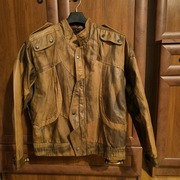 Kurtka oldschool piękny dwukolorowy brąz skóra !!