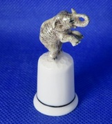 Naparstek Kolekcjonerski Porcelanowy Ręcznie Malowany Szczęśliwy Słonik 