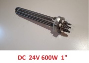 Grzałka wody DC 24 V 600 W 1" PV turbina bojler CWU CO Bufor