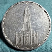 Moneta srebrna Niemcy 5 Marek Kościół garnizonowy Poczdam 1934 J