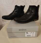 botki damskie Wojas 40 czarne skóra z elastyczną gumą wkł. 26cm