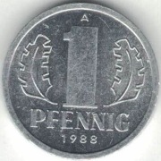 Niemcy NRD DDR 1 pfennig 1988 - nr 4