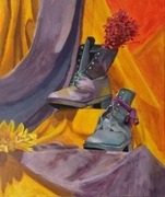 Ręcznie malowany obraz akrylowy na płótnie z martwą naturą 50x60 cm