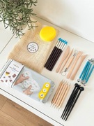 Duży zestaw startowy z gliną samoutwardzalną 1kg + narzędzia do rzeźbienia