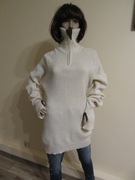 ULVANG sweter kremowy stójka wycięcia na kciuk unisex 100% wełna _ XXL