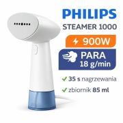 Philips Steamer 1000 Parownica do ubrań 900W 18g/min STH1000 , NOWA