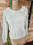 H&M bluzka sweterek sweter swetr kołnierzyk cekinowy r.  M