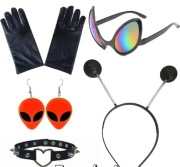 Strój przebranie kostium dziewczęcy chłopięcy 5w1 Kosmita Obcy czarny