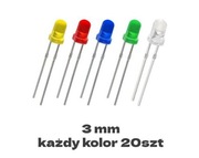 Diody led 3mm multicolor zestaw 100szt  wysyłka w 24h 