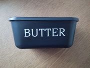 Czarny pojemnik na masło +nożyk