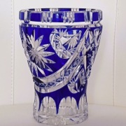 **szafirowy KRYSZTAŁ wazon Joska Bavaria 1960+