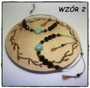 Bransoletka OCHRONNA na nici czarny turmalin kamienie naturalne WZORY