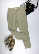 Oliwkowe spodnie H&M L/40 w kant eleganckie office do pracy casual