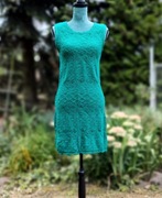 Zielona sukienka Vero Moda S 36 bawełna sweterkowa szydełkowa crochet retro