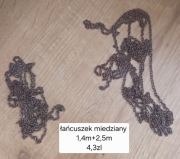 Łańcuszek miedziany łańcuch do biżuterii na metry vintage brązowy 3,9 m 