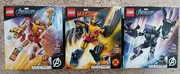 Lego 76202, 76203, 76204 Mech Iron Man, Wolverine, Czarna pantera