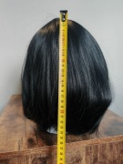 Peruka Damska Krótka BOB Czarna Rude Pasemka Grzywka NOWA